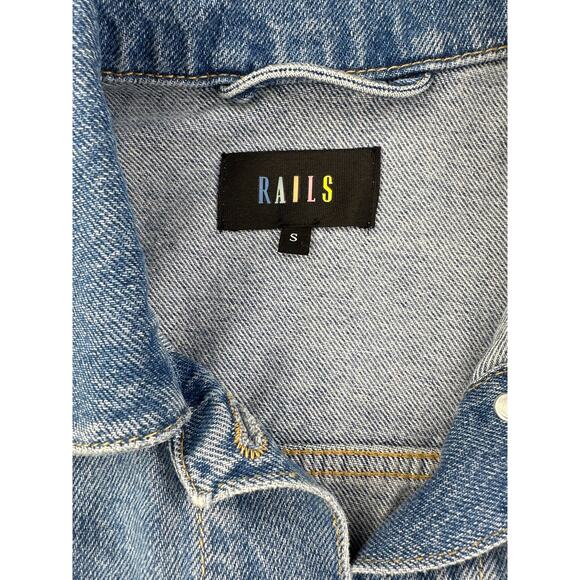 RAILS - Mulholland Jacket Custom Embroidery Ponte Firm in Blue and Green - Picture 2 of 3